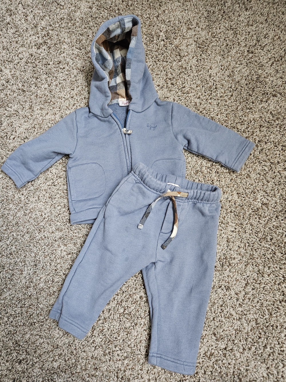 Il Gufo Light Blue Hooded Sweatshirt & Joggers Set